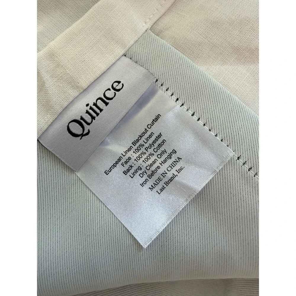 NWOT QUINCE Ivory Luxe Linen Room Darkening Organic Single Panel 48x96 MSRP $110